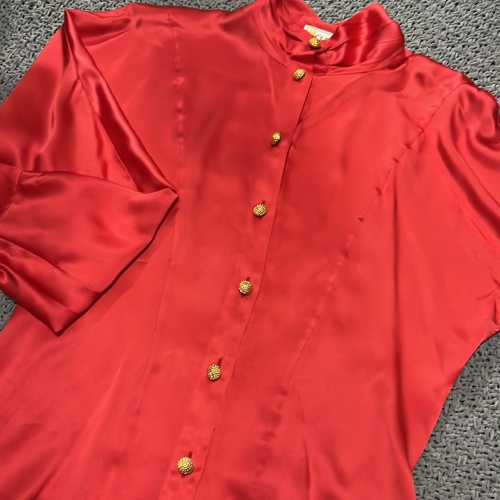 Vintage Italian silk button up blouse
